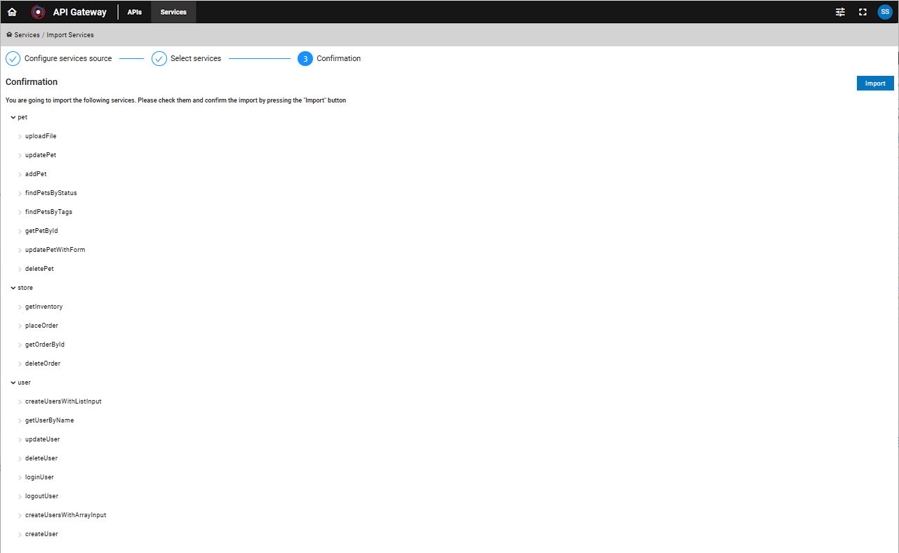 Confirmation page